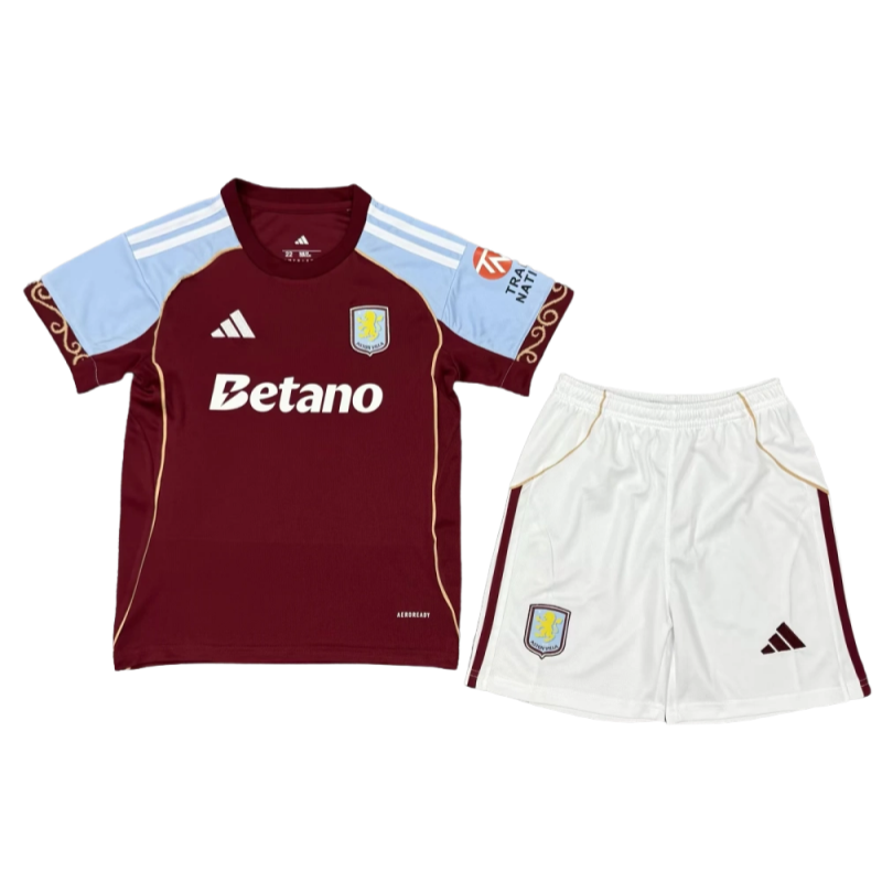 01b9b251a59e7d06a27b4f36269d95e9-1-1111-1-2 Aston Villa Home Kids Football Jersey Kit 2025-26 Fan version - Image 1