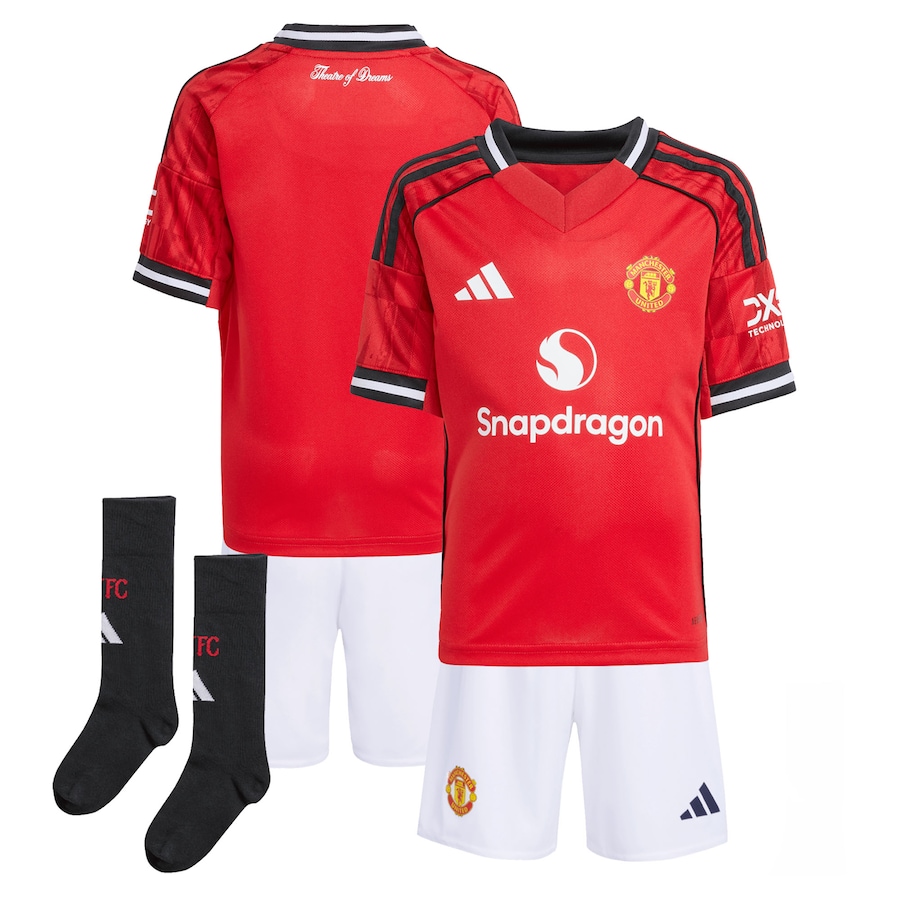 b0ed40b619 Kids Manchester United Home Soccer Kits 25-26 (Jersey+Shorts+Socks) - Image 1